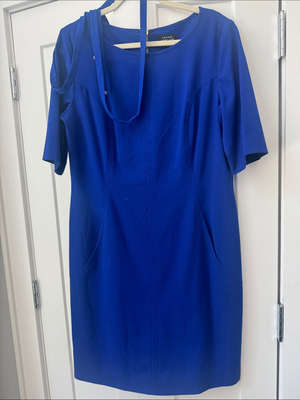 Tahari ASL Cobalt Blue Sheath Dress